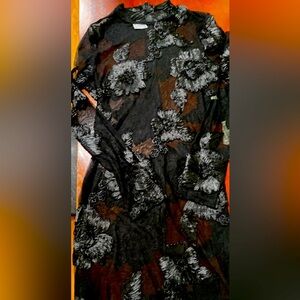 Black see through flower dress
